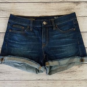 J Crew Denim Cutoff Shorts in Dark Von Wash